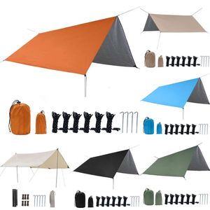 New Tents Shelters Outdoor Tarp Tent Sier Coated Canopy Sunscreen and Rainproof Shade Ultra-light Portable Picnic Camping Equipment