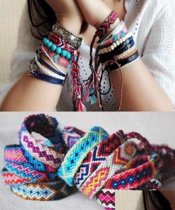 Os tipos de chakras moda jóias para mulheres tecido de algodão bordado pulseira tecido pulseira borla rendas pulseira com box6367689