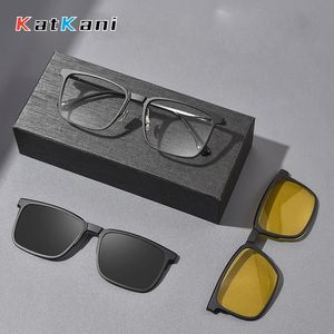 サングラスフレームKatkani Ultra Light Pure Eyewear Magnetic Clip-On Glasses偏光サングラス光学処方メガネフレーム231211