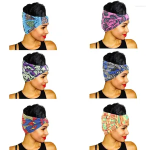 Schals MXMB Damen Breites Bandana-Stirnband mit geometrischem Streifen und Blumenmuster, afrikanischer Druck