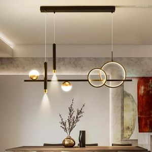 Kolye lambaları Mutfak masası yemek odası ofis avizesi dekor fikstürü için uzaktan kumanda spot lamba ile modern minimalist LED ışıklar