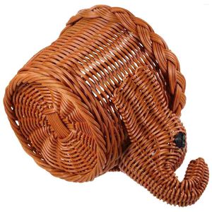 Geschirr-Sets Rattan Obstkorb Aufbewahrung Nachahmung Gewebter Halter Haushalt Tragbarer Organizer Kunststoffkörbe für Küchen Elefantenform