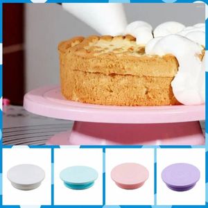 Bakeware Tools Anti-skid Plastic Cake Rotary Table Rotate Flexibly Round Revolving Turntable Stable Stand Rotating DIY