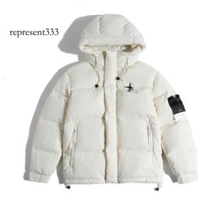 Stoneisland Down Jacket White Duck Winter Jacket Izolacja z kapturem dla mężczyzn i kobiet trendów kurtki 112