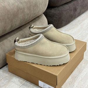 Kvinnor tazz toffare tasman päls glider klassisk senapsfrö ultra mini plattform boot slip-on les petites mocka ull tätning vinter designer tossor