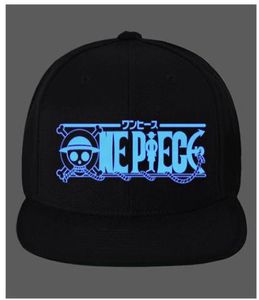 Lysande anime One Piece Monkeyffy Baseball Cap för män Kvinnor Justerbar hiphop-snapback HA4178441