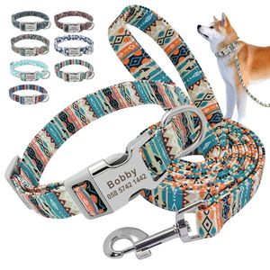 Collari per cani Guinzagli Collare per animali personalizzato Collare e guinzaglio per cuccioli di cane personalizzati in nylon Targhetta identificativa per animali Collare per targhette per cani di taglia piccola, media e grande 231212