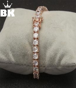 5mm Rose Gold Color CZ Tennis Armband Hip Hop Copper Iced Out Cubic Zirconia Jewelry for Men Women 2202223238439