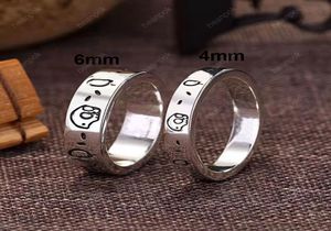 Fashion Wedding Rings For Mens Designer Earing Skull Jewelry Luxurys Silver Love Earrings Wide Edge Engraved Size 5 9 10 11 Width 1464522