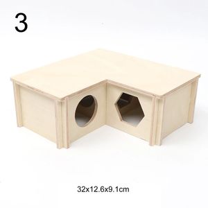 Andere Heimtierbedarf Hamster-Holzhaus-Versteck Kleintier Naturholz zum Spielen Lebensraum Dekor Kammer Kauspielzeug Zwerghamster 231211