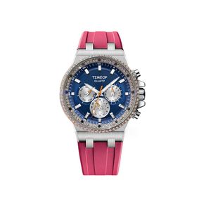 高級デザイナーダイヤモンドウォッチアイスアウトウォッチレディース37mm女性クォーツウォッチラバーストラップレディドレスクロノグラフ腕時計