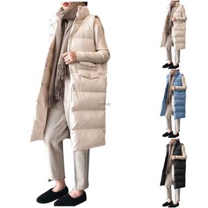 Vestes pour femmes Veste femmes grande taille Long manteau d'hiver gilet sans manches chaud vers le bas manteau doudoune matelassé en plein air vestes d'hiver pour les femmes L231212