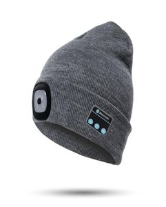 Nowy bezprzewodowy zestaw słuchawkowy Bluetooth Lampa Knit Hat Bluetooth Call Glow Outdoor LED Hat3574794