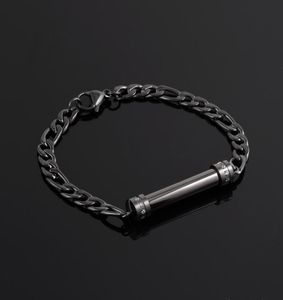 Stainless Steel Shiny Rhinestone Tube Cremation Jewelry Holder Bracelet Bangles Women Man Bangle9447340