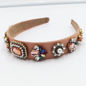 Crystal Edelstein Perlen Stirnbänder Barock Haarzubehör Kopfband Fashion Headwear Hairbänder für Frauen Multicolor145962