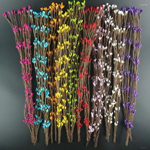 装飾的な花50/100pcs 40cm人工雄しべベリー枝DIYクラフトウェディングホームパーティーの装飾スクラップブッキング花輪のための花