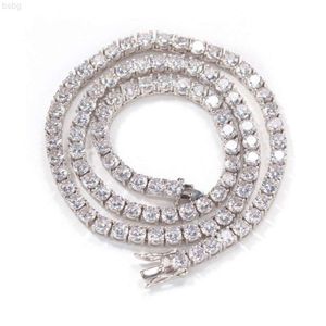 S925 Silver Tennis Chain 4mm Bredd Kubik Zirconia bling smycken för gåva CZ Diamond Hip Hop -halsband