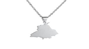 Pendant Necklaces Stainless Steel India Punjab State Map Neckalces For Women Unisex Ethnic Jewelry5455160