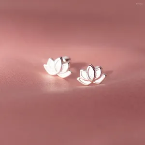 Studörhängen grossist autentisk 925 sterling silver lotus yoga skruvör fin smycken c-m03667