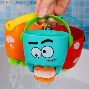 Игрушки для ванной Детская игрушка для ванны Распыление воды Водяное колесо Разбрызгиватель Ведро Летний пляжный набор Play Sand Ванная комната Ванна Игрушка для душа для детей Q231212