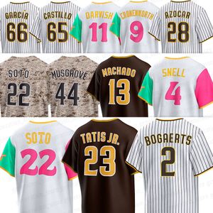 San 23 Fernando Tatis Jr. Diego Baseball Jersey Padres Manny Machado Xander Bogaerts Robert Suarez Joe Musgrove Josh Hader Jose Azocar Tom Cosgrove Ha-Seong Kim