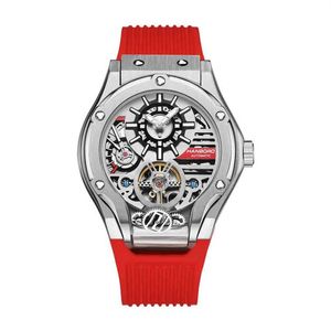 Hanboro Watch Brand Limited Edition Automatic Automatic Mechanical Men يشاهد Flywoel Luminous Fashion Man Clock Reloj Hombre233n