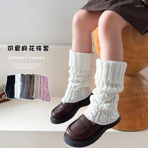 Women Socks Autumn Winter Children Lolitas Twist Knitted Baby Girls Warm Foot Cover Cute Sweet Guards Sock Long Stockings