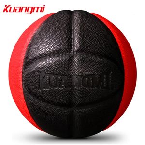 Bollar Kuangmi Basketball Pu Leather Game Training Ball Inomhus utomhusstorlek 7 GRATIS med Net Bag Needle 231212