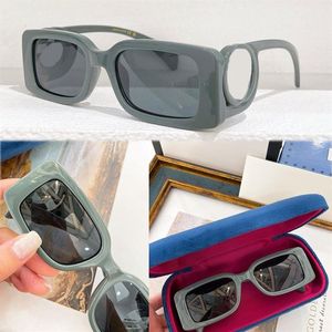 Occhiali da sole con montatura in acetato grigio scuro lucido 1325 Designer da uomo Shadow Box Frame Montature rettangolari Occhiali con lenti solide per donna Hinge236S