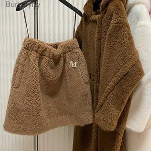 Etekler Yeni Kış Oyuncak Ayı Etek Kadınlar Yüksek Kaliteli Yün Karışımı Etek Moda Sıcak Alpaca Yün Etek Kalın Fe Sonbahar Kış231212