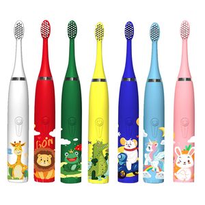 Wholesale of cute cartoon soft fur IP7 waterproof ultrasonic vibration toothbrushes for children's electric toothbrushes as gifts