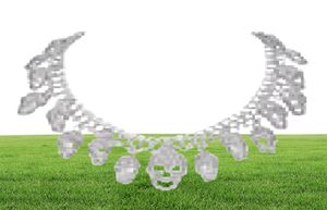 Tuliper Halloween Skull Necklace for Women Crystal Rhinestone Choker Party Jewelry Accessories Gifts Iced Out Chain Chokers5424030