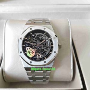 APS Factory Perfect Mens Watch 41mm Skeleton 15407 15407or.OO.1220ST.01 Watches 904l Steel Transparent Cal.3132 Rörelse Mekanisk automatisk Herr Wristwatches