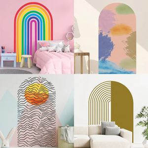 Wall Stickers Arch Boho Rainbow Large Sticker Removable Vinyl Peel and Stick Decal Mural Living Room Bedroom Interior Home Decor 231212