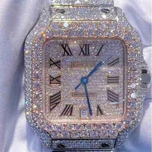 Bilek saatleri 2022 Mosang Stone Diamond Watch Özelleştirme Mens Otomatik Mekanik Hareket Su Geçirmez TT'yi geçebilir.