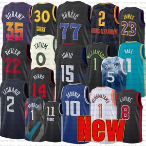 James Basketball Jerseys Jayson Brown Tatum Haliburton Shai Holmgren Doncic Curry Bridges Lillard Tyrese Maxey Butler Anteok Banchero Sabonis Fox Edwards City