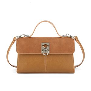 Evening Bag Pu Vintage Frosted Handbag Crossbody Liten Square Shoulder Bag 2023 Autumn Casual Shopping Yellow Brown Ladies Hands 231212