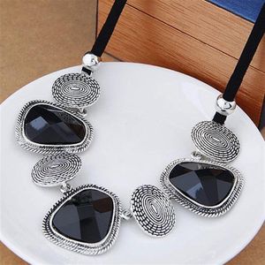 Mode vintage choker uttalande halsband kvinnor bijoux rep kedja harts geometriska halsband hängar stora chunky halsband223z