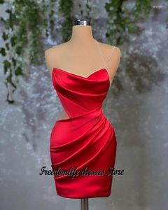 Party Dresses Cara&Alan Simple Red Prom For Women Wear Crystal Short Cocktail Gowns Mini Graduations