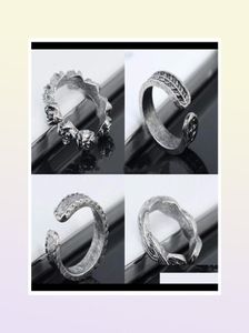 Pierścienie palce pierścieni Body Biżuteria Dostawa 2021 Vintage retro antyczne Sier Beach Punk Elephant Księżyc Zestaw Zestaw Rzeźbiony etniczny 3443366