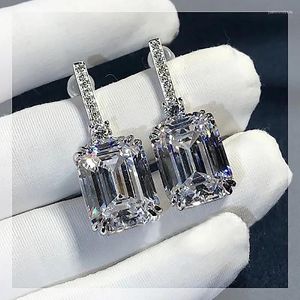 Baumeln Ohrringe Neue Einfache Fashion Square CZ Tropfen Für Frauen Verlobung Hochzeit Braut Zubehör Kristall Luxus Schmuck