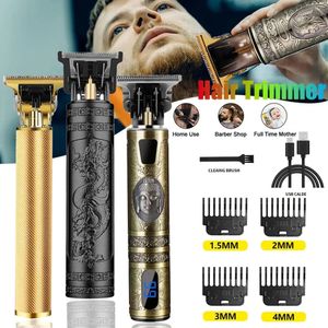 Aparador de cabelo t9 cortador elétrico para homens recarregável barbeador barba barbeiro máquina corte 231211