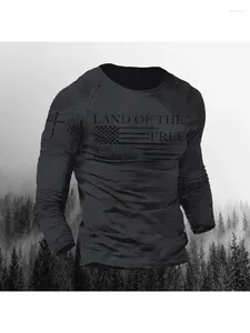 Camisas masculinas de esportes ao ar livre camiseta 2023 outono e inverno casual cor sólida manga longa caminhadas roupas topos