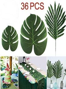 36 Pcs 3 Kinds Artificial Palm Leaves Tropical Plant Faux Leaves Safari Leaves Hawaiian Luau Party Suppliers DecorationsTiki Aloh5207660