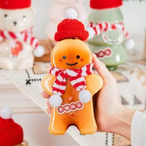 Su Şişeleri 1 5pcs Noel zencefilli kurabiye adam şişe parti şeker jar suyu içecek Noel plastik su ısıtıcısı çocuk hediye dekor 231212