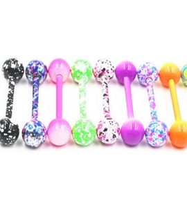 100pcs Body Jewelry Piercing Tongue Ring Barbells Nipple Bar Mix Nice Colors Christmas Gift 2278 Q23314745