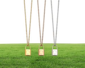 Top Quality Stainless Steel Lock Pendant Necklaces 3 Colors Gold Plated Classic Style Logo Printed Women Designer Jewelry4549834