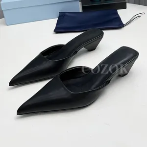 Slippers Little Fresh Ladies Summer Satin Material Banquet High Heel Baotou Design Pointed Toe Female Pumps