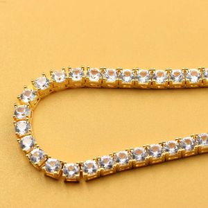 5mm 18 tum högkvalitativ tennis med D VVS Moissanite Diamond Jewelry Hiphop Chock Link Halsband