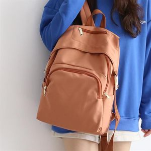 Mochila Escuela simple para adolescentes Gilrs Laptop Bolsa de estudiante Impermeable Nylon Moda Chica Knapsack Mujeres Bookbag255n